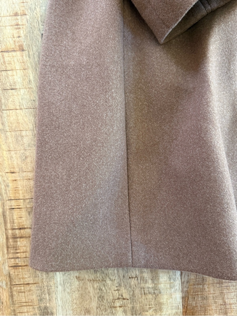 Calvin Klein Camel Brown Wool Blend Stand Collar Mid Length Coat NWOT Sz Large - Picture 15 of 15